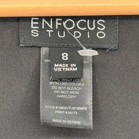 Enfocus Studio Black  Beige Polka Dot Cowl Neck Dress mesh Size 8 new - Picture 2 of 13